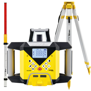 Nivel System NL640R Digital + statyw SJJ1 + łata LS-24 - laser obrotowy czerwony 600 m z cyfrowymi spadkami X/Y i czujnikiem RD600 Digital